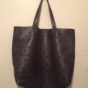 Madewell transport perforated leather tote bag
